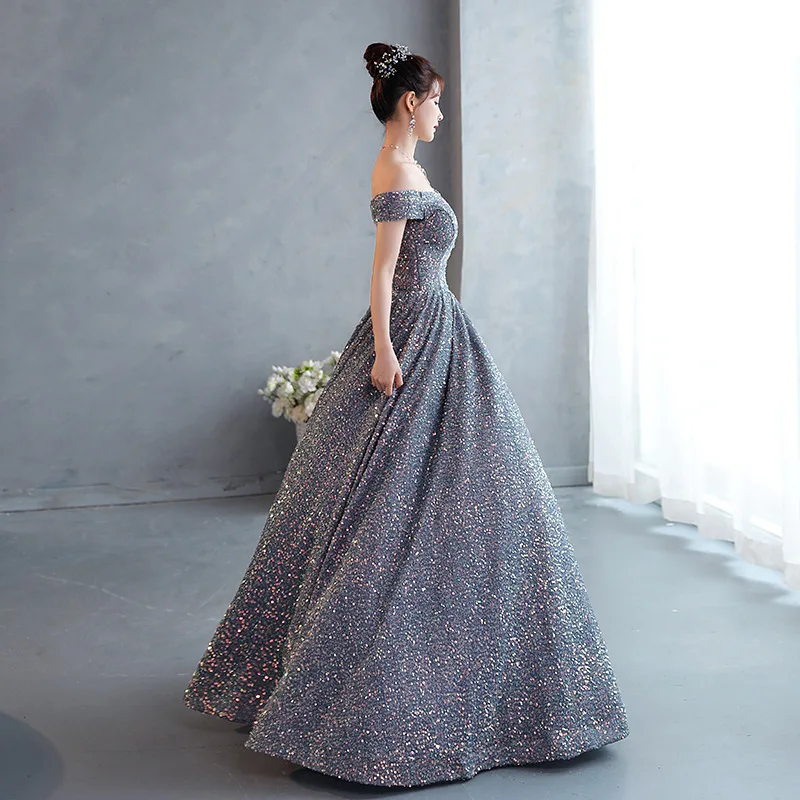 Vestido de noite elegante 2025new anfitrião banquete reunião anual caminhada mostrar exame de arte vocal vestido palco solo desempenho vestido pong saia