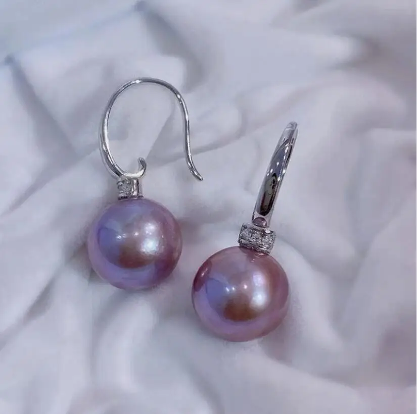 

Великолепные круглые висячие серьги с лавандовым жемчугом Южного моря 10-11 мм 9-10 мм 925s