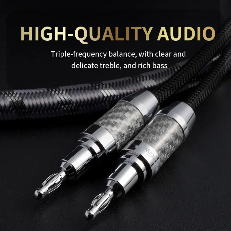 High-Fidelity Audio Speaker Cable with Gun-type Banana head Home Power Amplifiers Car Speakers Anti-Interference Connection Line
