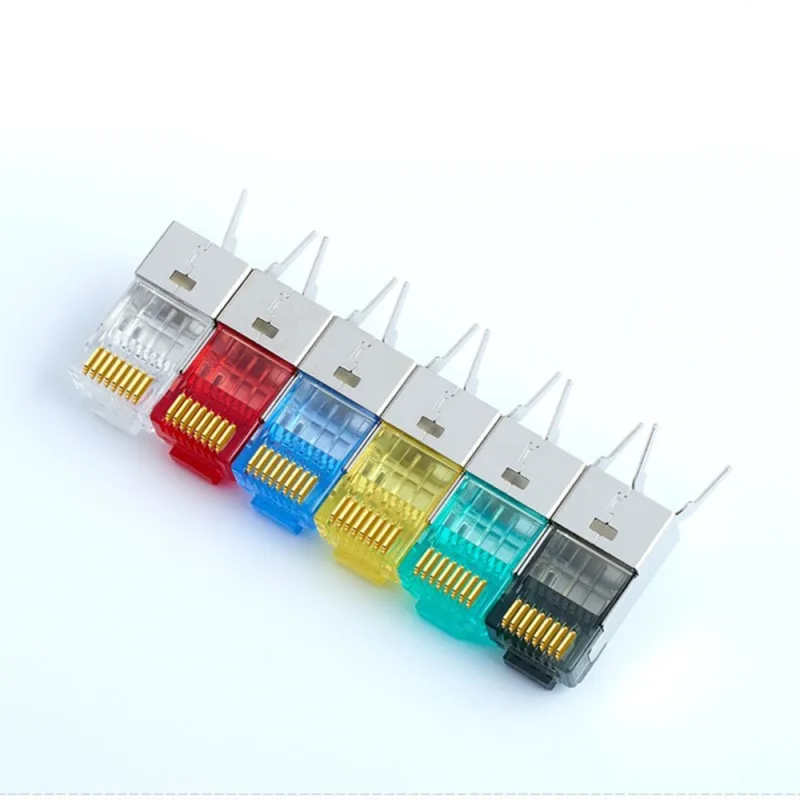 CAT7 RJ45 Connector 10Gbps 3 Piece STP Modular Plug for CAT7 CAT6A 23-26AWG Shielded Ethernet Cable RJ 45 Plugs