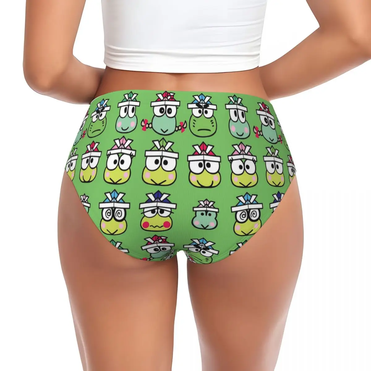 Custom Keroppi Cute Brief Panties Womens Comfort Stretch Cartoon Underwear