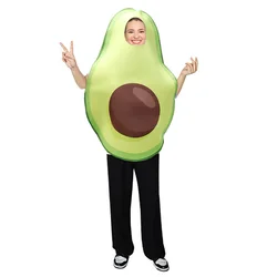 Zawaland Fruit Costume Carnival Party Outfits Suit Halloween Adult Women Jumpsuits Cosplay Funny Avocado Performance Clothing