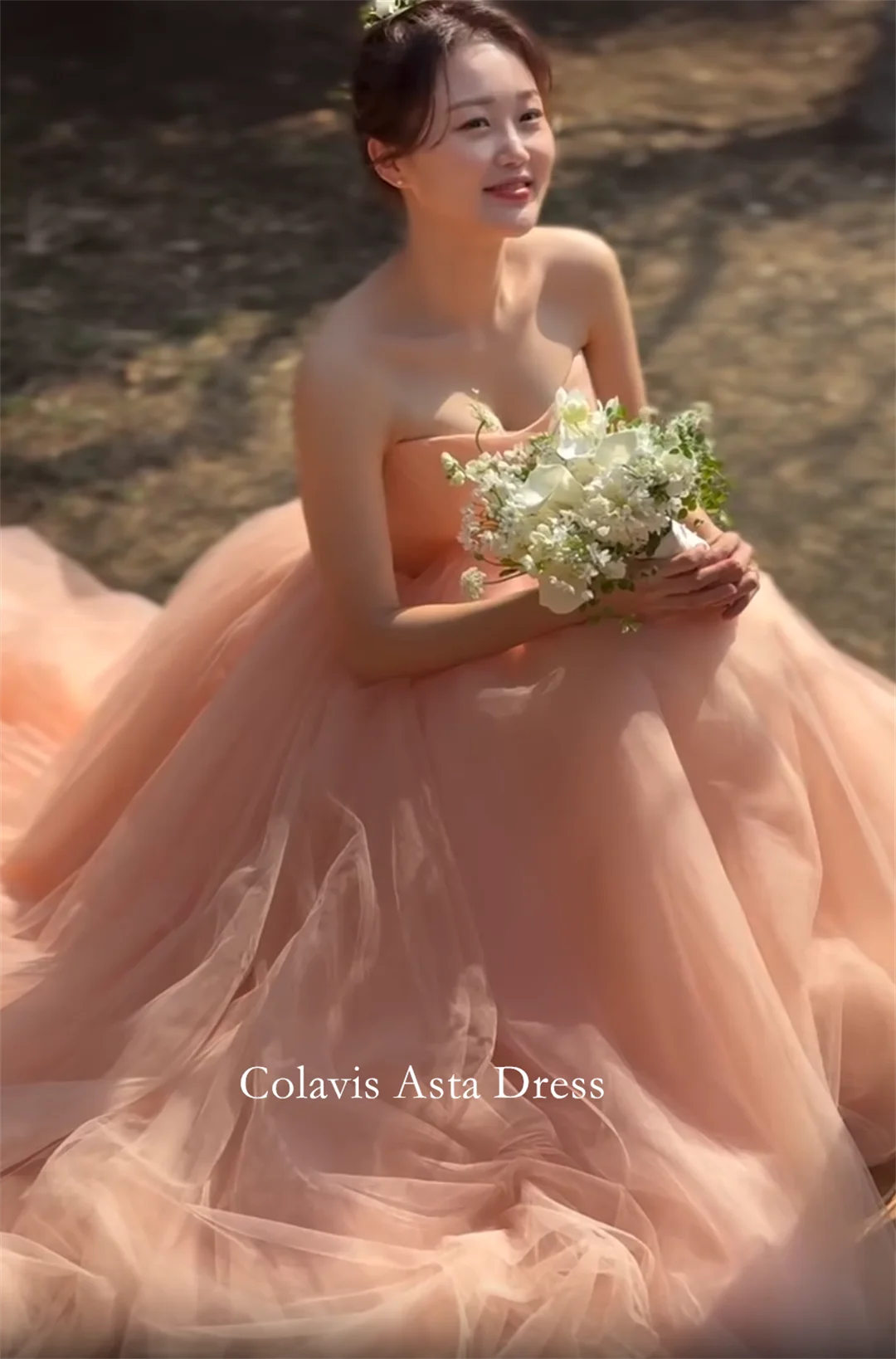 Colavis Asta Photograph Prom Dress Wedding Evening Dresses Customized Tulle Pink Off the Shoulder Party Dress Evening Gowns