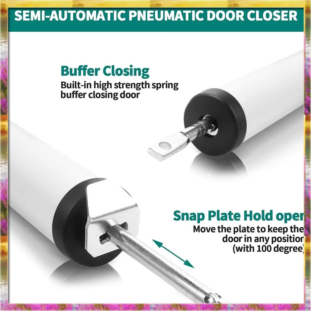AA46 HOT-Storm Door Closer Heavy Duty 1 Set Window Closer Safety Closure Adjustable Closing Cushion Speed White
