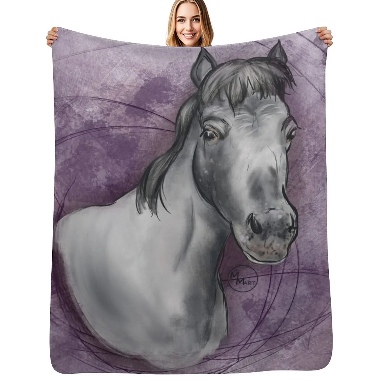 Mini-Horse Throw Blanket Ultra Soft Flannel Fleece Blanket for All Seasons