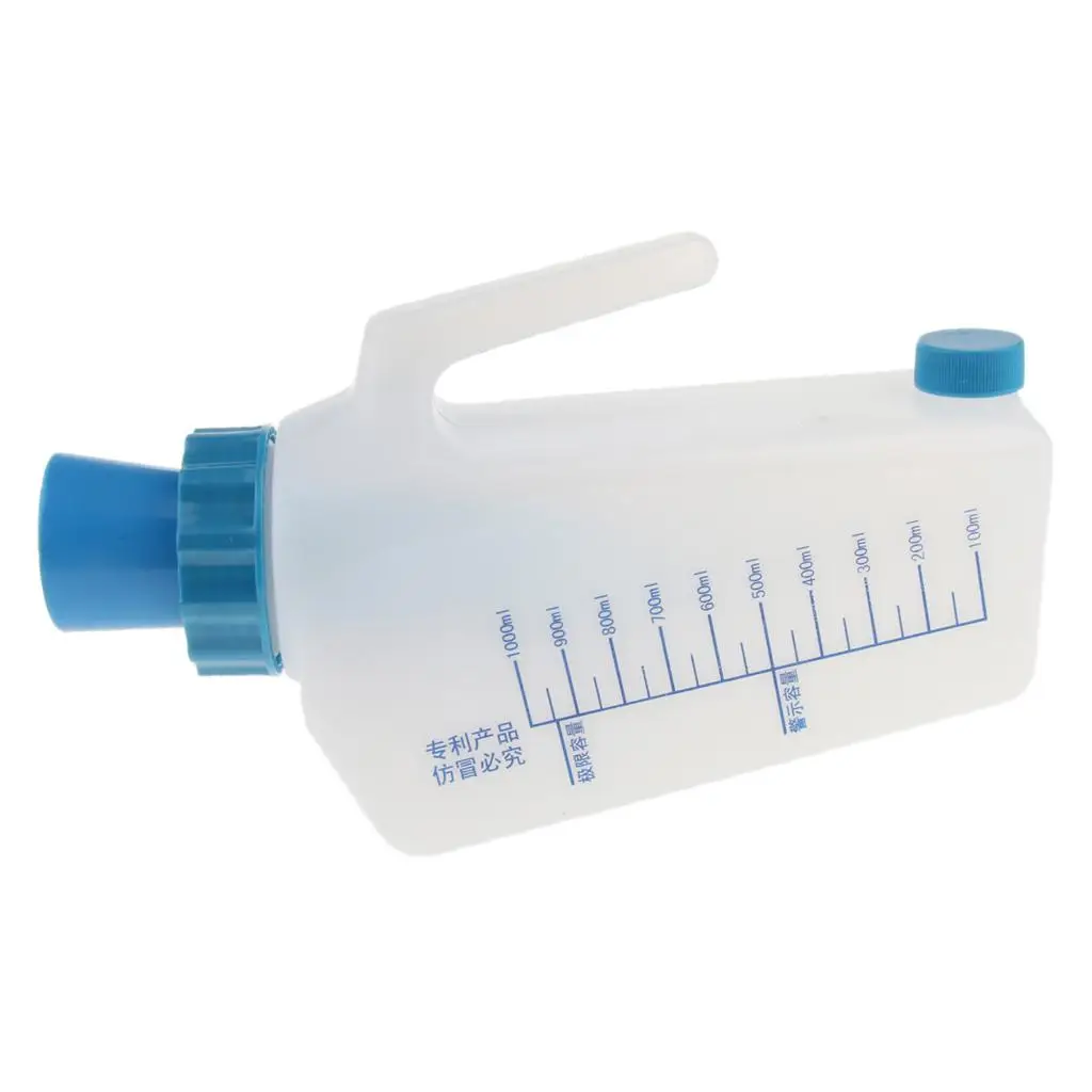 Portable Plastic Reusable Male Bed Pee Urinal bottle Carry Bag Container 1000ml