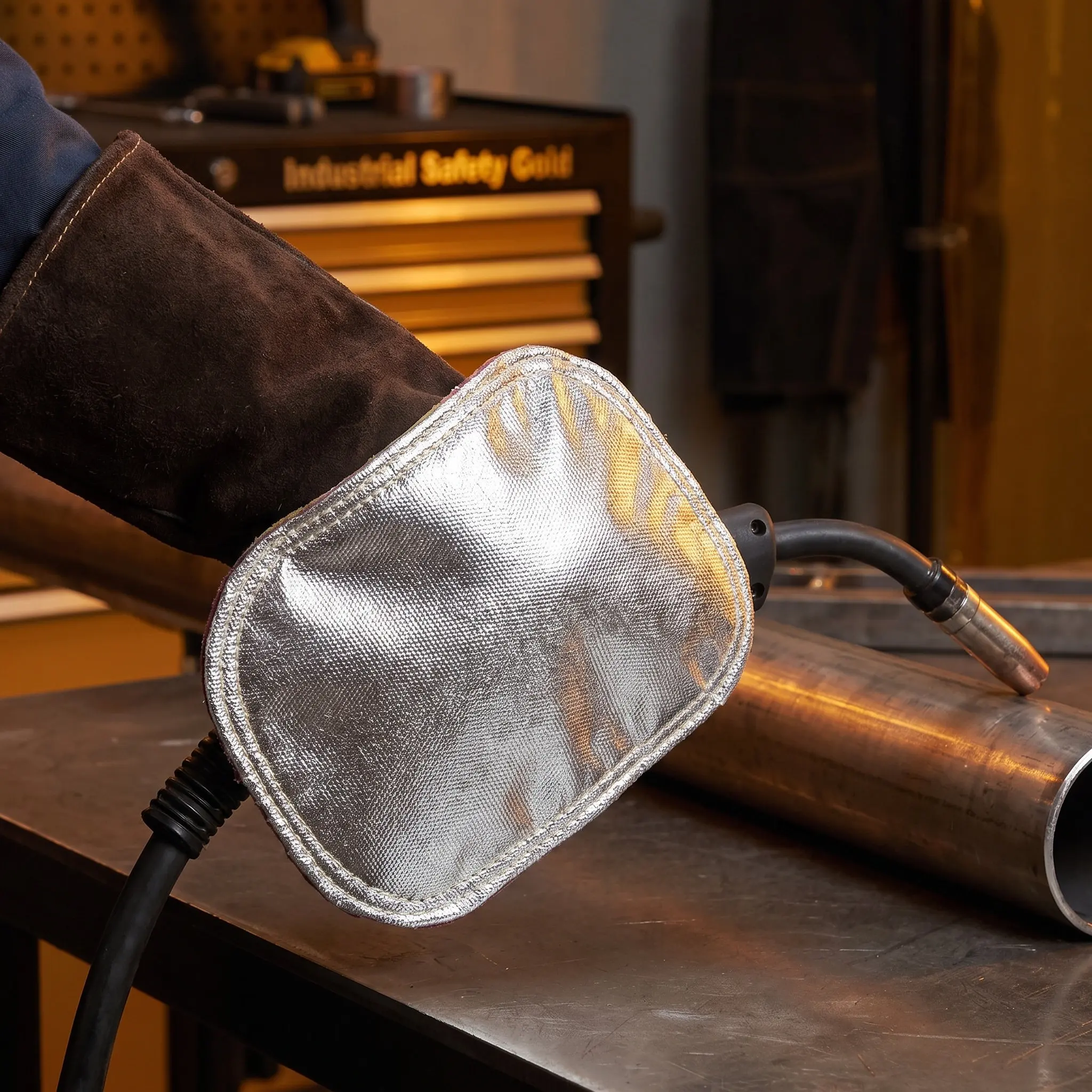Welding Heat Resistant Fire Resistant Heat Protection Hand Mat Safety Glove Metal Workshop Welding Boiler