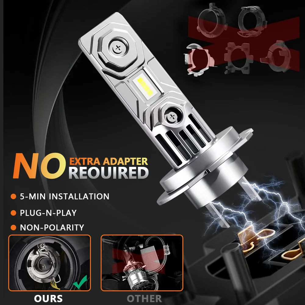 Motorcycle High Power Led Headlight Canbus No Error Car Bulb 6000K White Light Moto Diode Lamp 12v 55w For Audi A3 8P