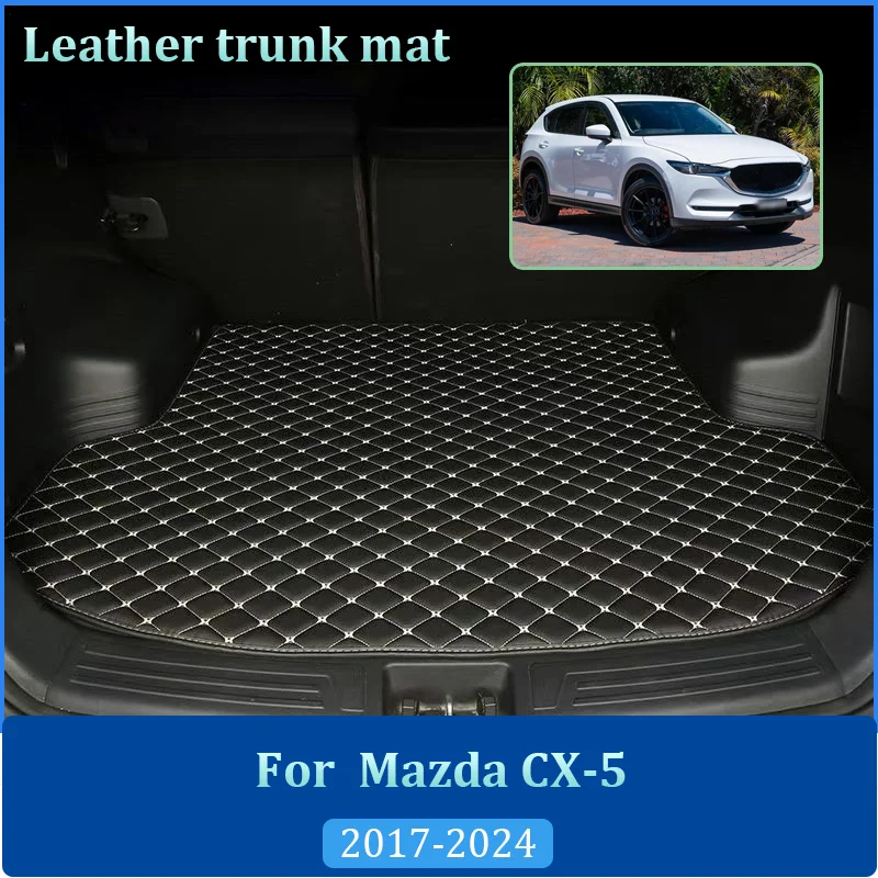 

Коврик в багажник для Mazda CX-5 2024 (аксессуары CX5 KF 2017-2023), защитный, кожаный, водонепроницаемый, для хранения багажа, элемент интерьера