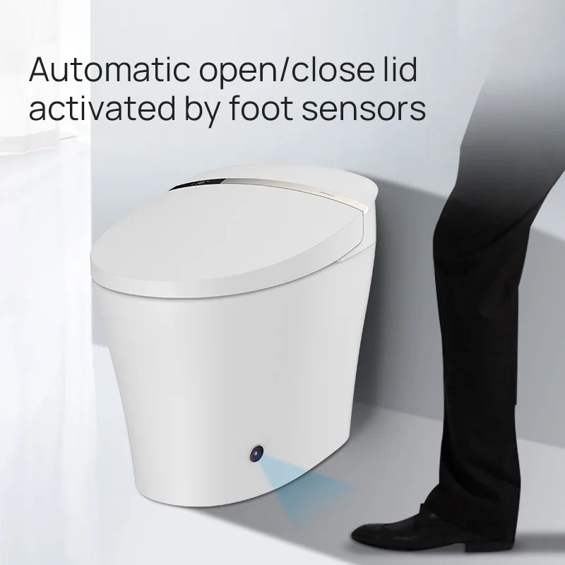 JOMOO Bagno Telecomando Sedile WC intelligente riscaldato WC intelligente bianco WC in ceramica con scarico automatico con sensore piede