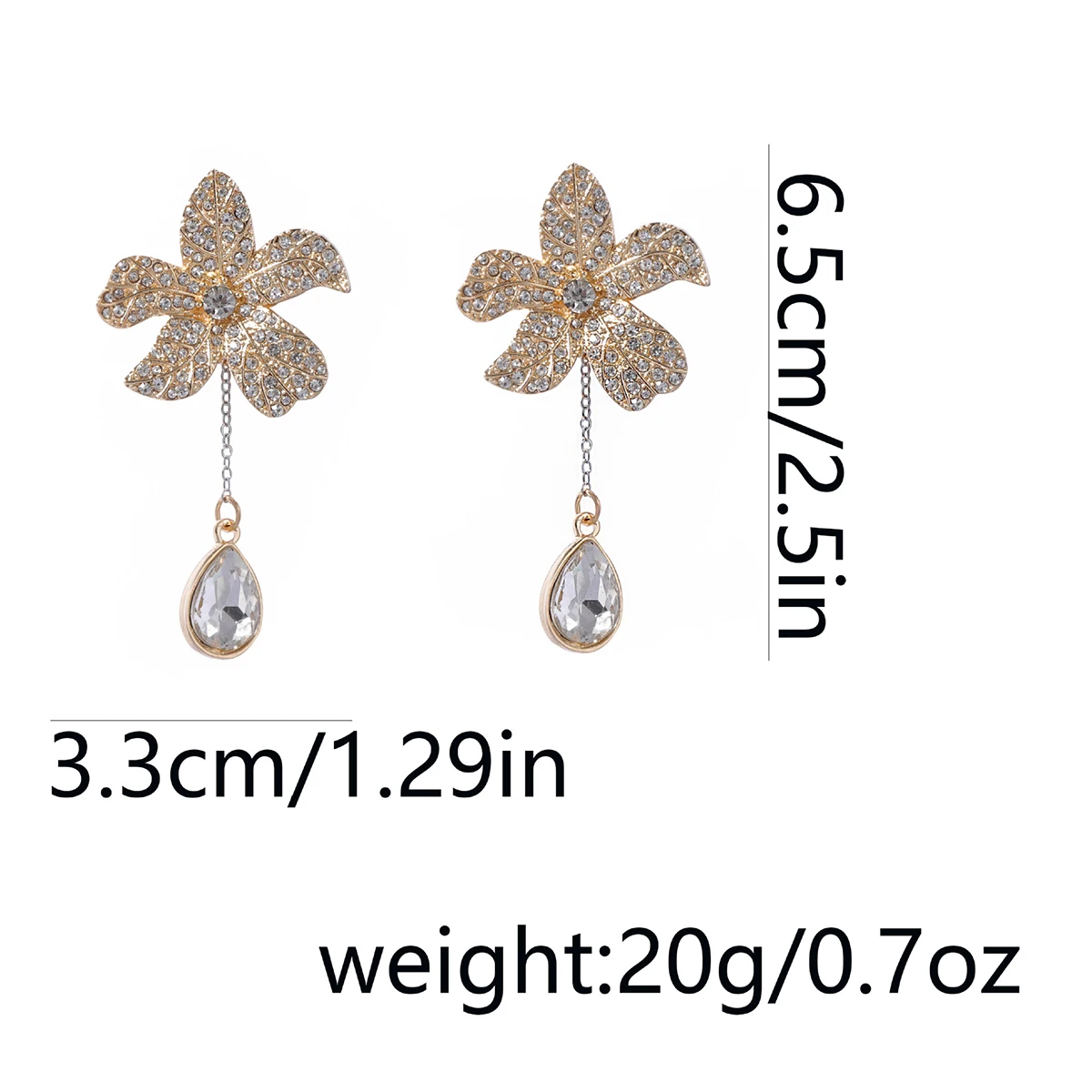 ZAA Luxury Design Rhinestone Flower Dangling Earrings Elegant Jewelry For Women Trendy Holiday Party Charm Accessories Gifts