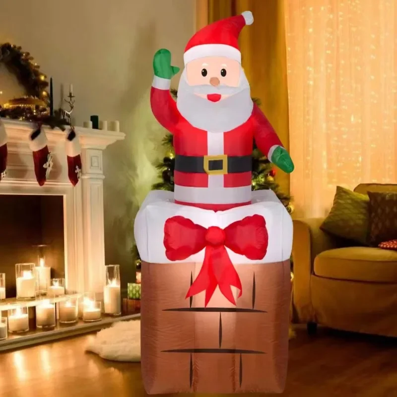

3-10 feet Christmas Inflatable Blow Santa Outdoor Decoration Patio Holiday Party Decoration Garden Lawn