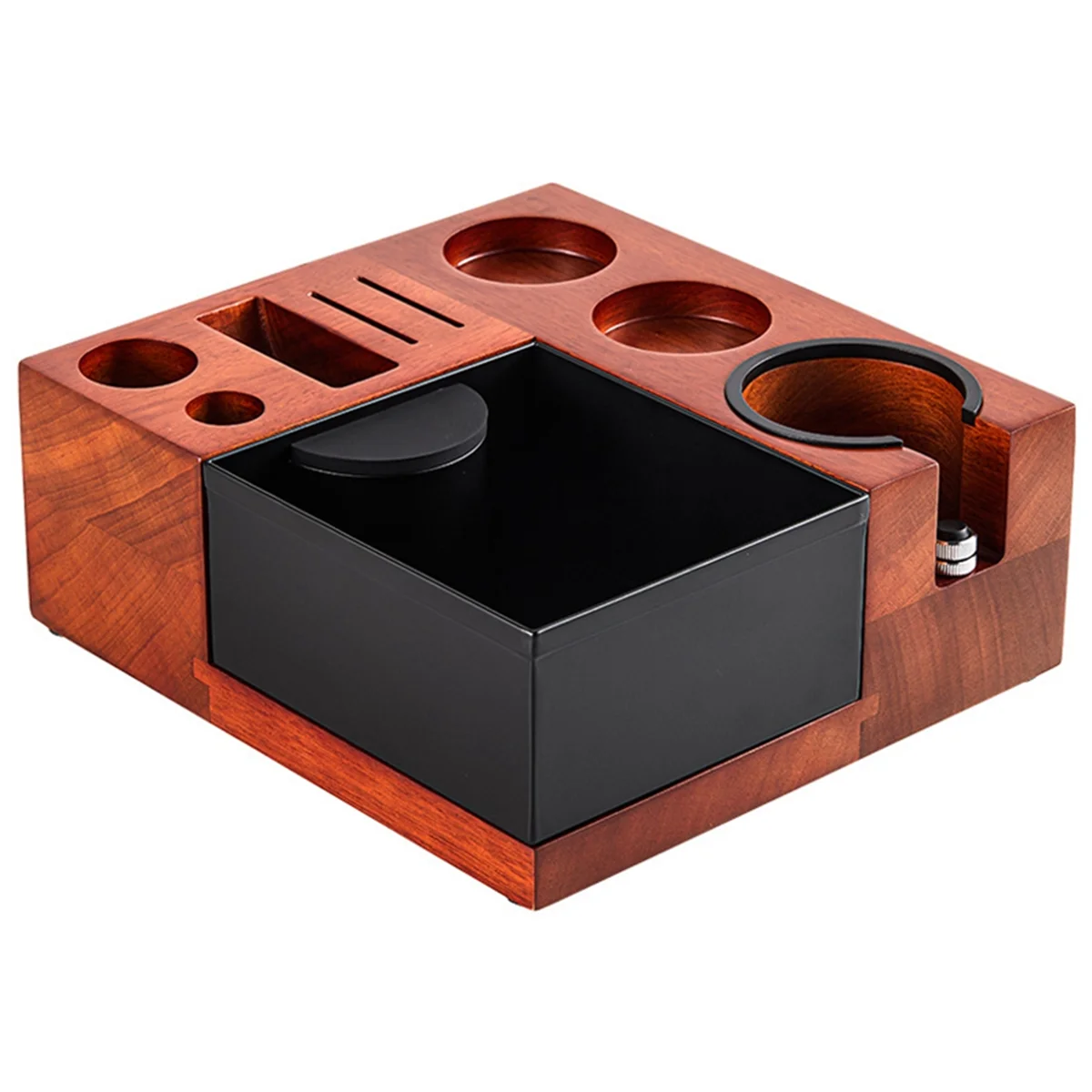 Espresso Tamping Station Knock Box-Espresso Knock Box and Tamp Station Coffee Organizer Box for 51-58mm Espresso Tamper