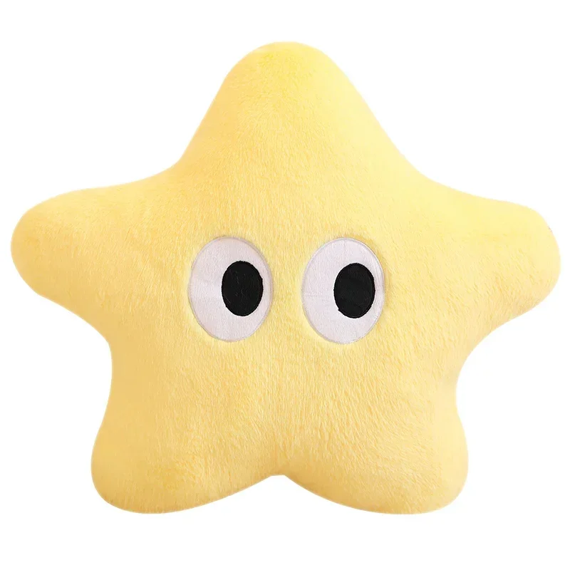 Funny Pink Yellow Star Plush Pillow Stuffed Big Eyes Squid Kawaii Decor Plushie Peluche Sofa Chair Cushion Kids Gift