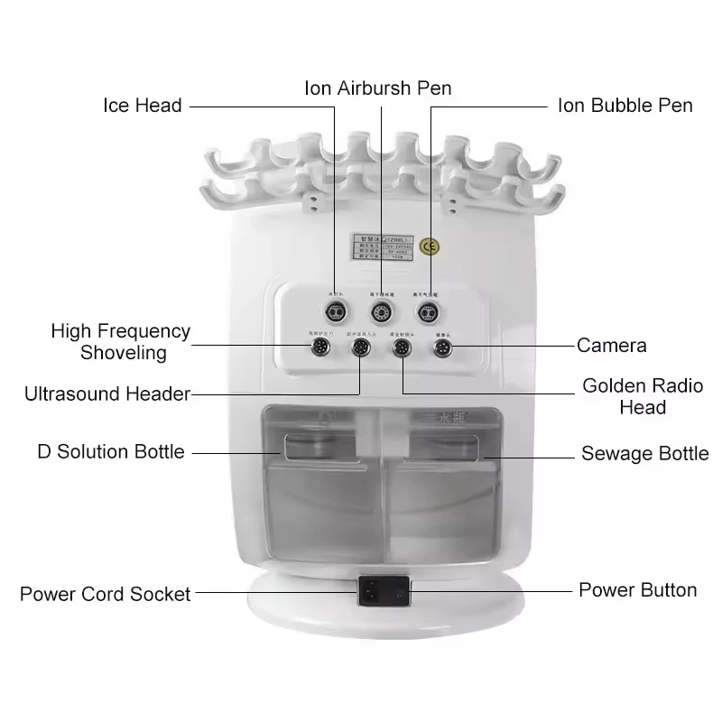 

Smart Ice Blue 7-in-1 Facial Skin Analysis Machine Ultrasonic Rejuvenation Water Microdermabrasion Facial
