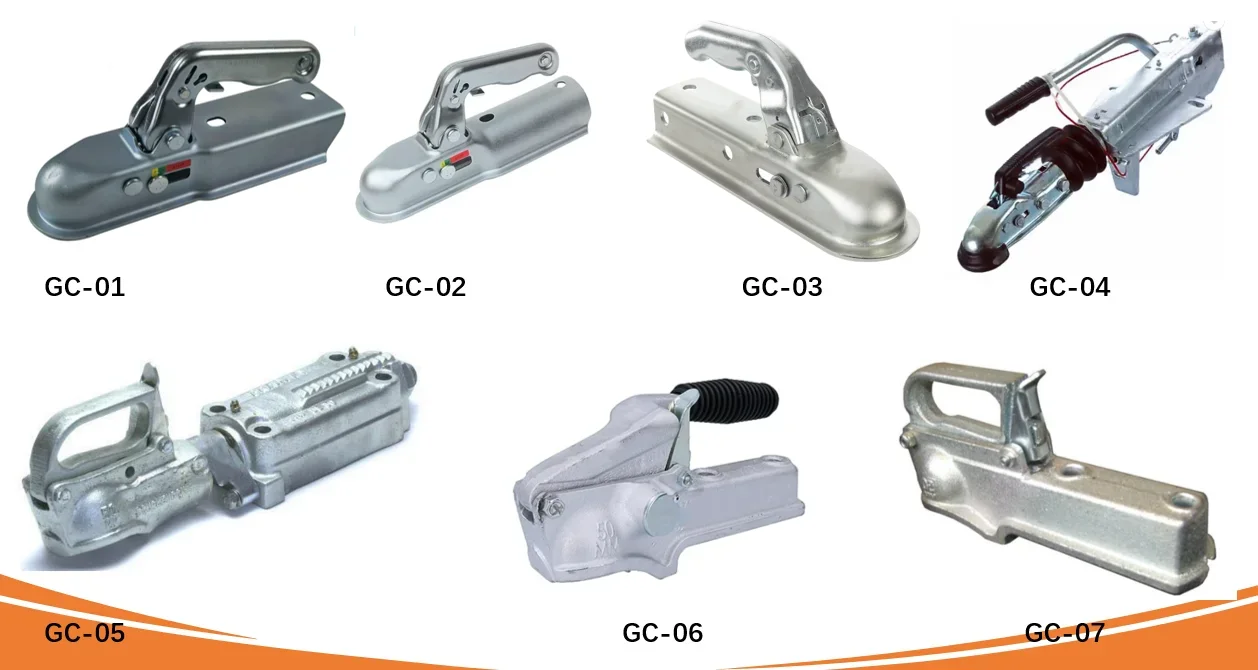 ヨーロッパ式オーバーライドヒッチカップリング（ハンドブレーキ付き）1500KG-2700KGトレーラーヒッチカプラー機械式ブレーキ付きトレーラーヒッチカップリング