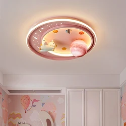 Princess Room Unicorn Ceiling Lamp Remote Control Optional Dimming LED Pink Ceiling Chandelier for Bedroom Nursery Room Girl Kid