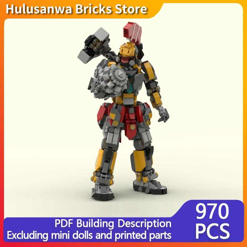 Model mecha do ciężkich walk, klocki konstrukcyjne MOC, sprzęt wojenny, technologia modułowa, prezenty, zabawki do składania na święta, zestaw dla dzieci.