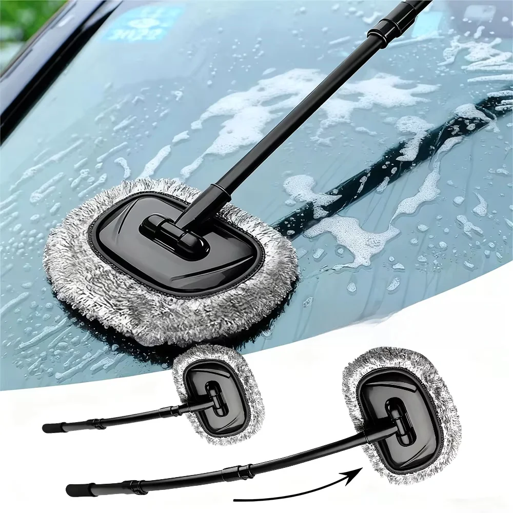 New Car Wash Mop Cleaning Brush Telescoping Long Handle Cleaning Mop Retractable Bent Bar Car Wash Brush Car Cleaning Tools