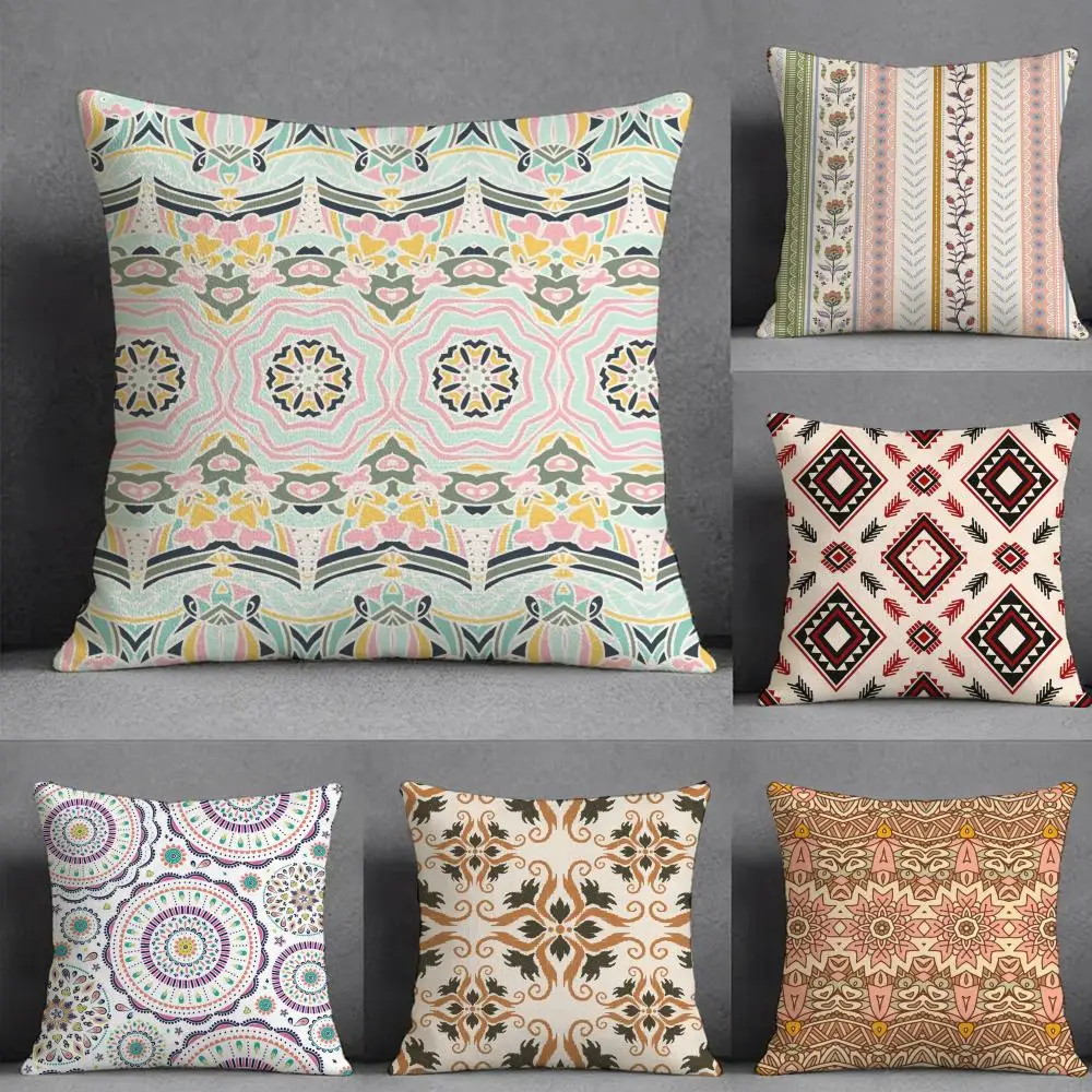 Bohemia Art Pillow Case Pillowcase, Double-sided Printed, Sofa Cushion, Bedroom Headboard Pillow