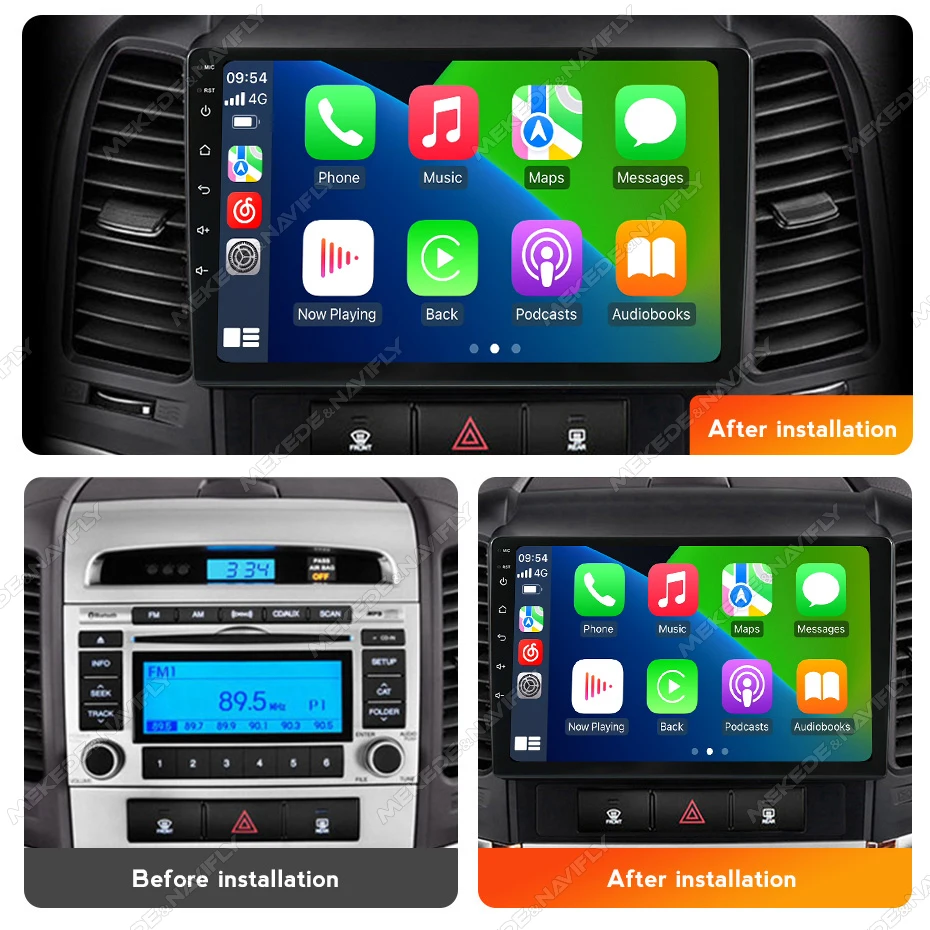 MEKEDE Wireless CarPlay For Hyundai Santa Fe 2 2006-2012 IPS Screen Car Radio GPS Autoradio Stereo Intelligent Car Audio System