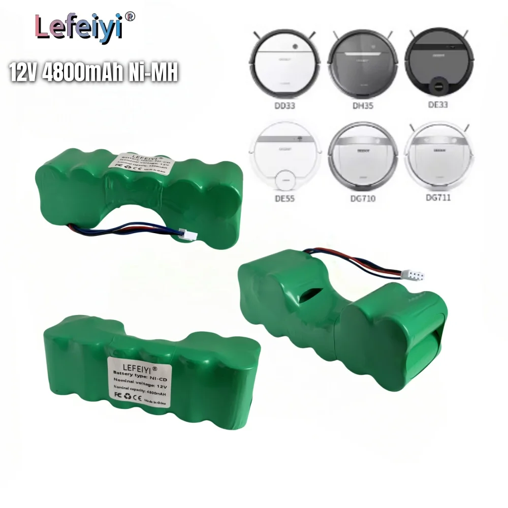 

12V NiMH Battery Replacement for Ecovacs 10001568 10002167 DD3G DD4G DE5G DD35 DG710 DM88 ZJ1517-HFR Robot Vacuum Cleaner