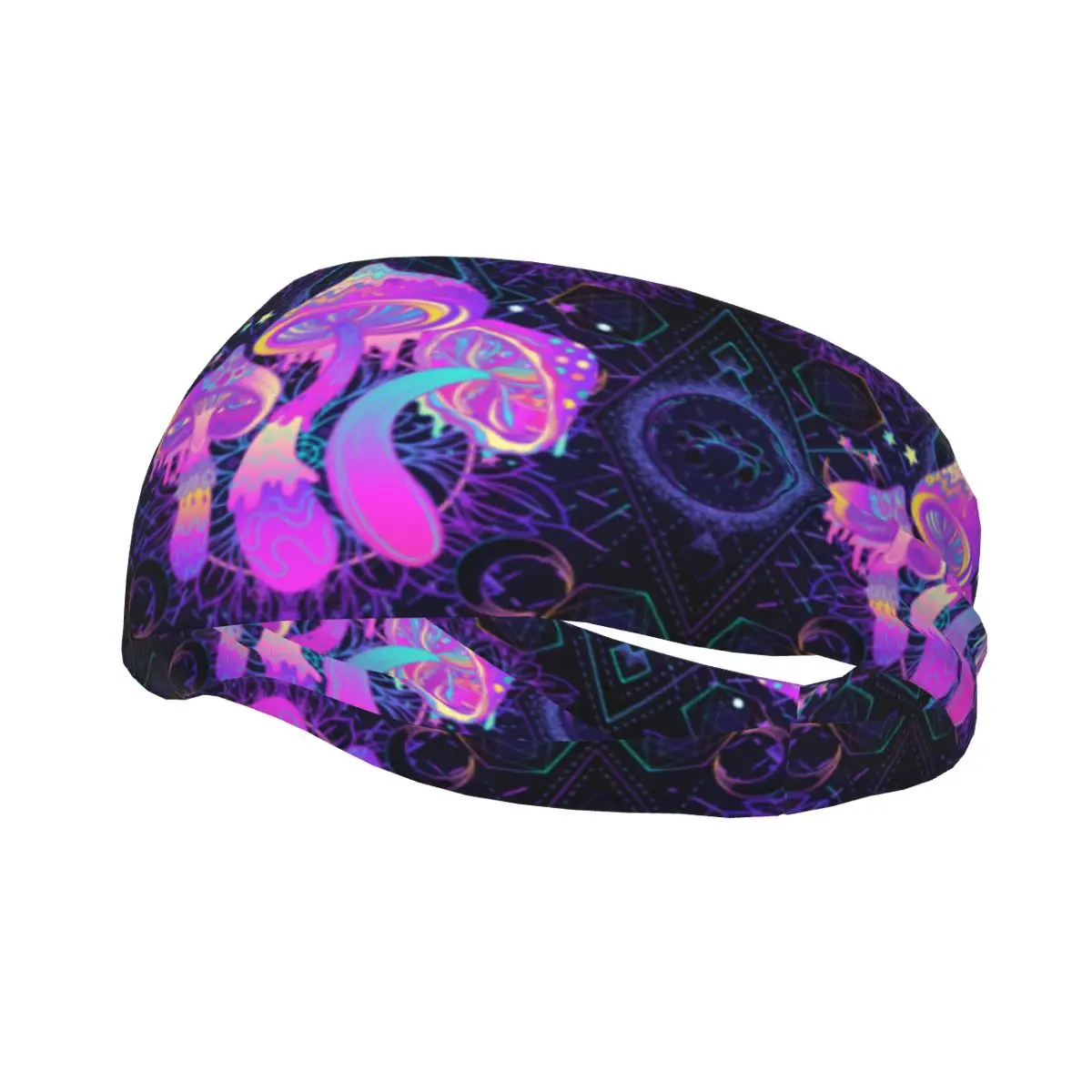 Headband Magic Mushrooms Trance Music Headwrap Hairband for Tennis Gym Fitness Headwear Hair Accessories