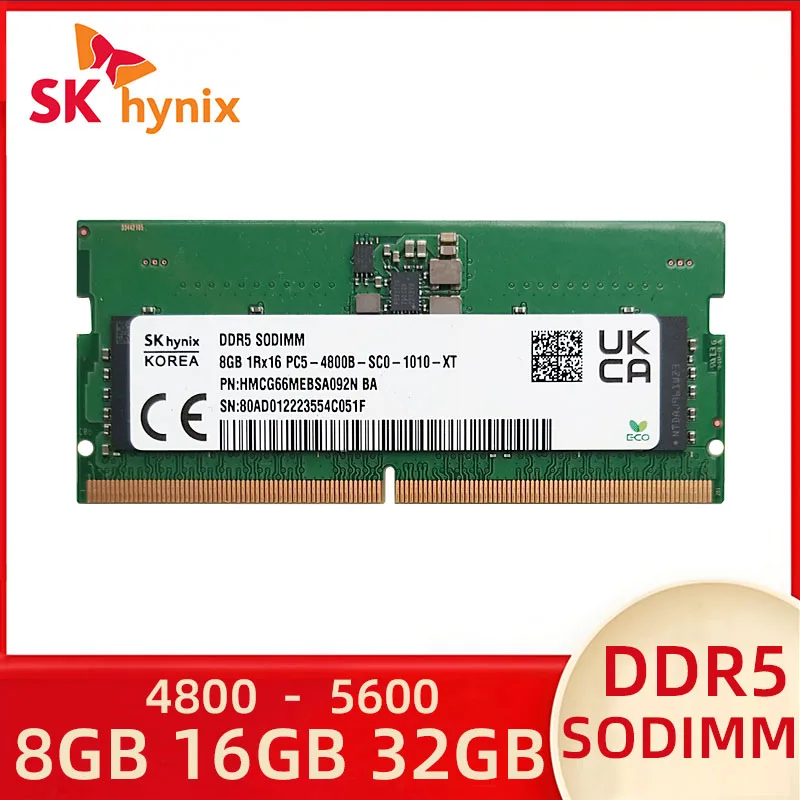 Sk hynix ddr5 sodimm ram para laptop 8gb/16gb/32gb pc5 1rx8/1rx16