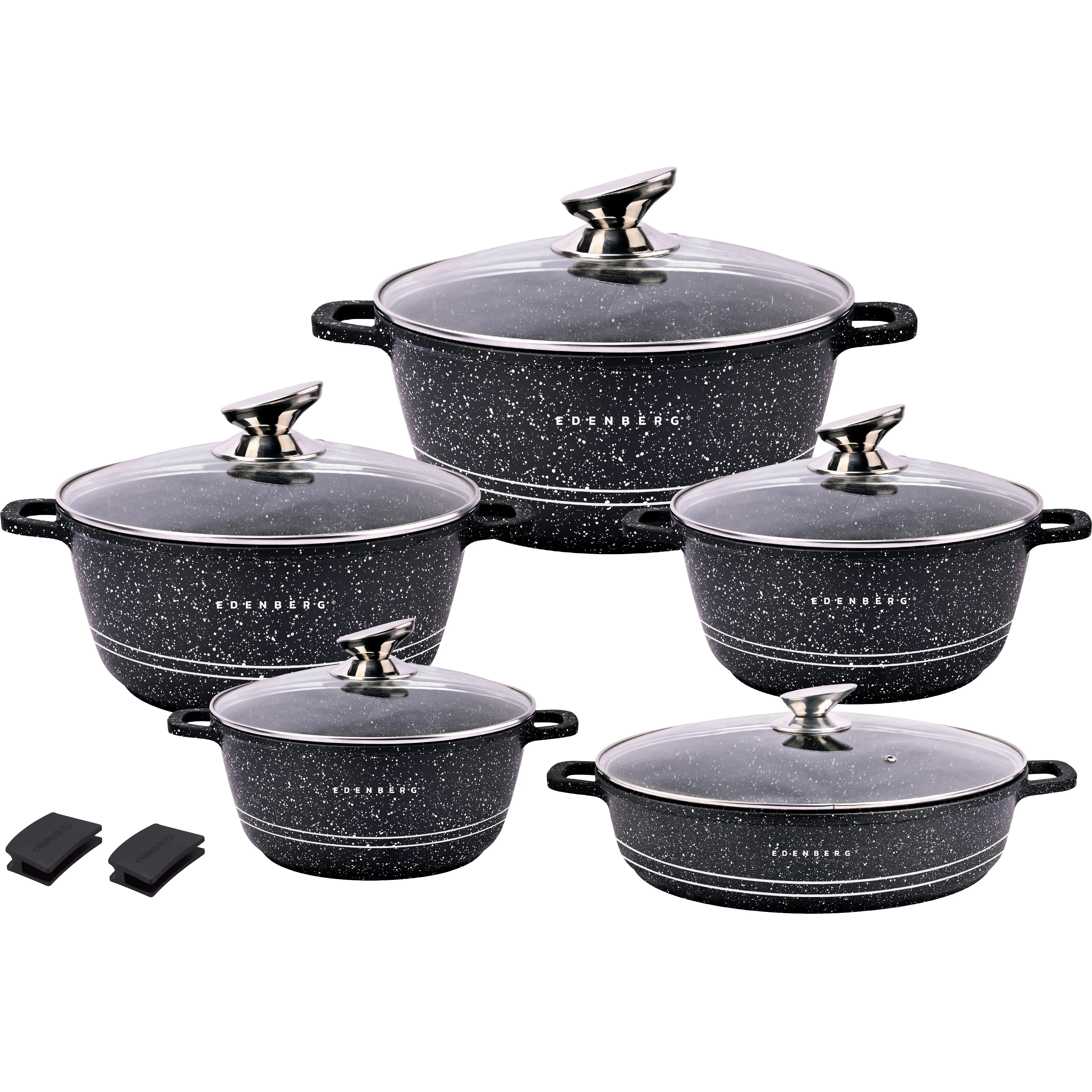 SiJoe High Quality Cast Aluminum Cookware 10PCS/Set Deeper Fryer Soup Pot Kithcen Induction Cooker USA Warehouse Dropshipping