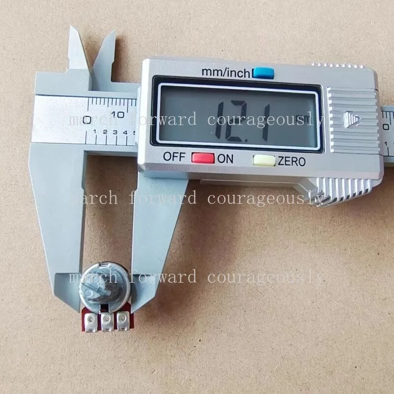 10pcs 121-type single-link 3-pin potentiometer B50K B503 - Power amplifier volume potentiometer - Handle length 15/20 MM