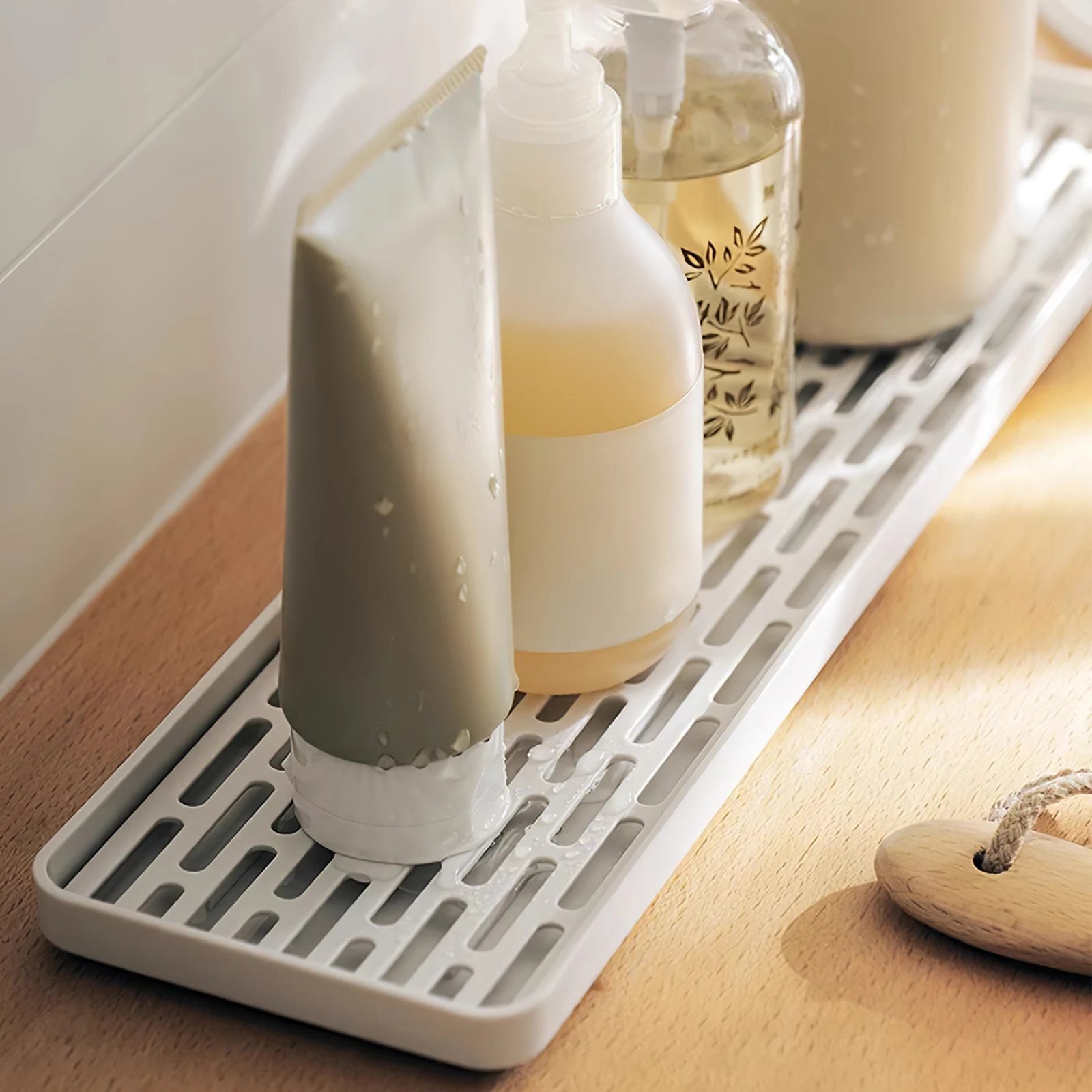 

2 Pcs Dish Drying Rack Tray Dish Drain Board Kitchen Counter 38x10.5x2cm Hollow Design Practical Storage Rack