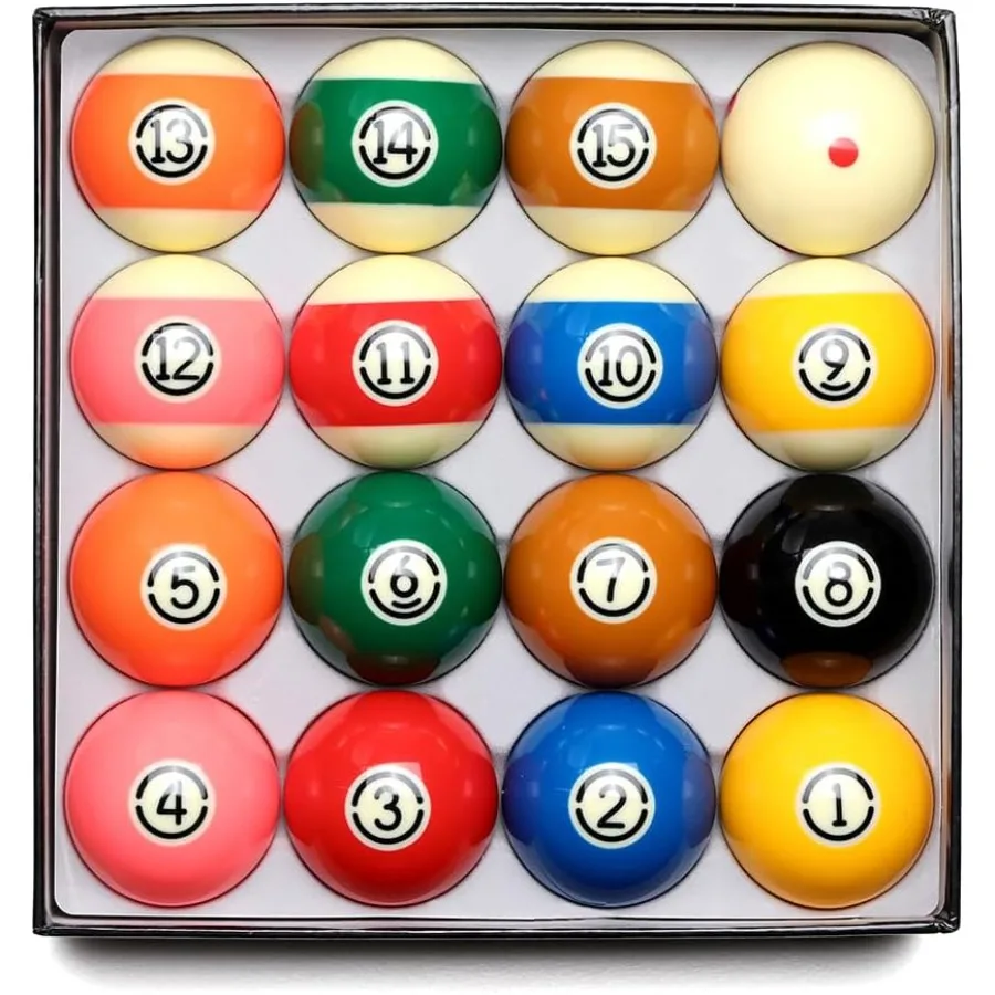 

Pool Cue Ball 2-1/4 Regulation Size 16 Pool Balls Billiard Set