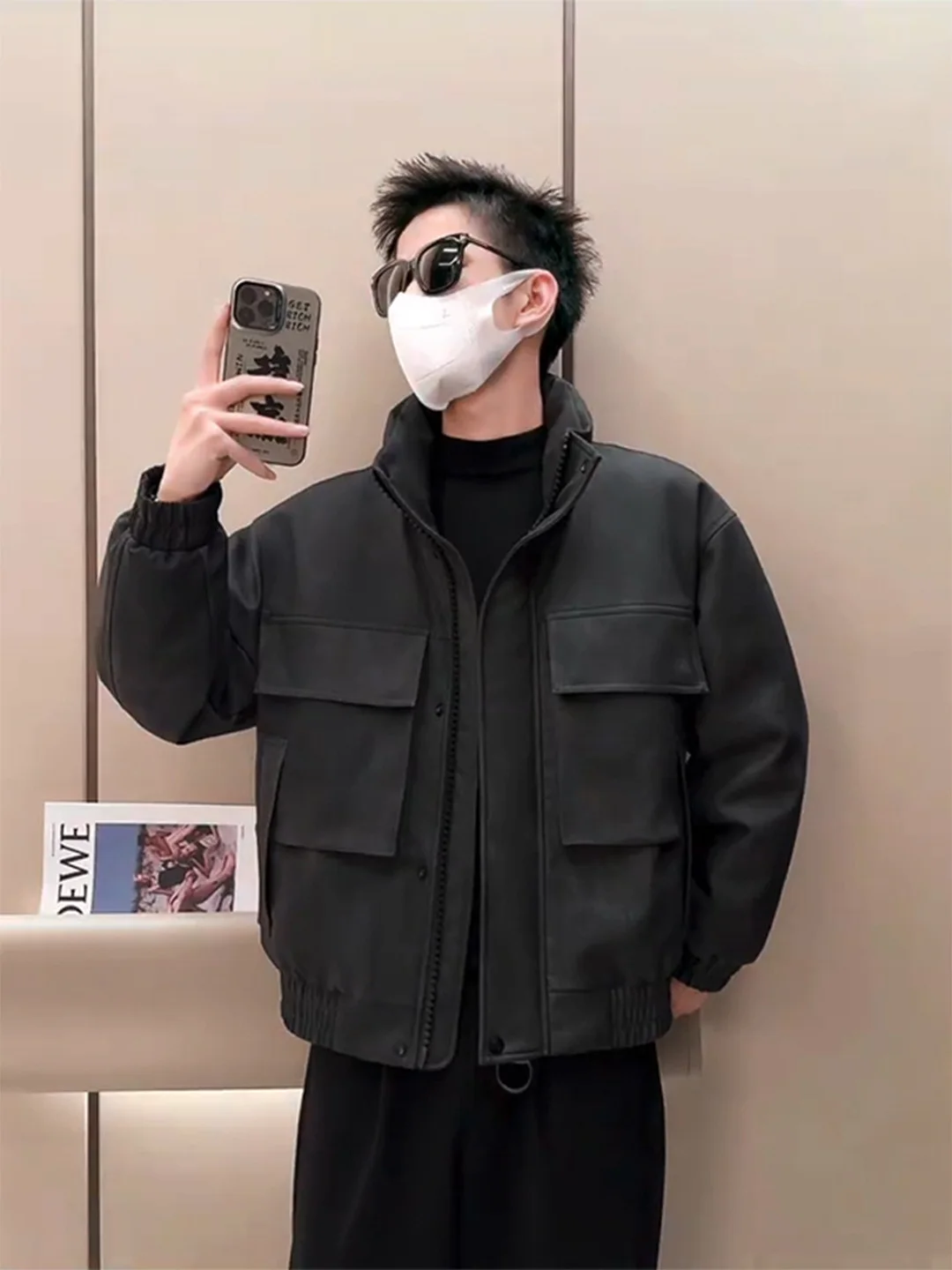 

Мужская зимняя куртка American Sle Thiened: повседневное свободное пуховое пальто белого цвета с воротником-стойкой, из искусственной кожи, для работы