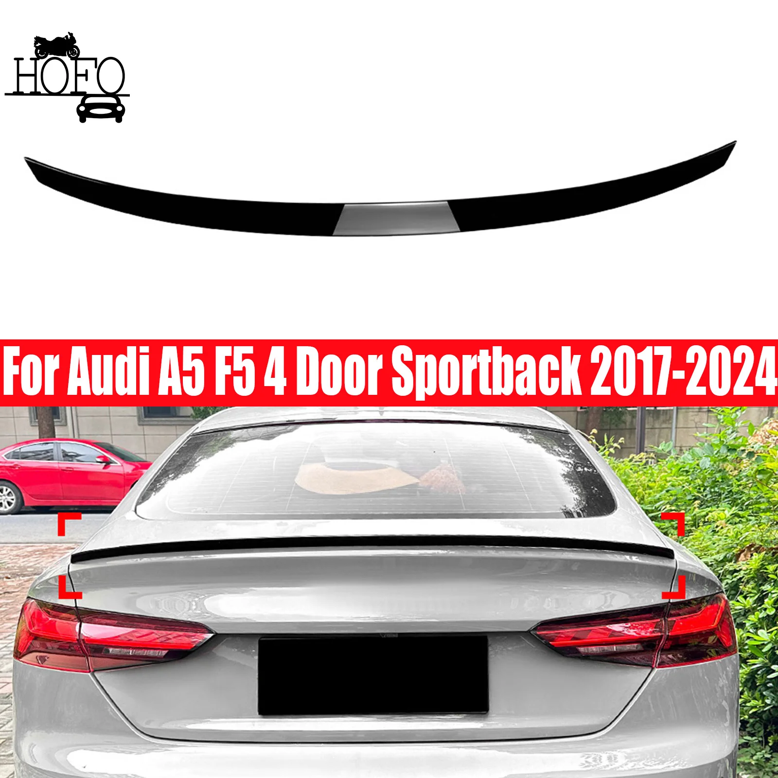 For Audi A5 F5 4 Door Sportback 2017-2024 Car Rear Trunk Lid Spoiler Wing Retrofit the rear wing body kit