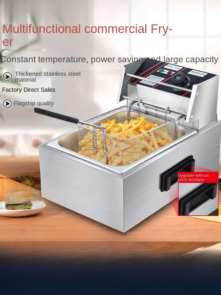 Friggitrice elettrica di grande capacità 220 V a temperatura costante - Perfetta per friggere spiedini, patatine fritte e snack A