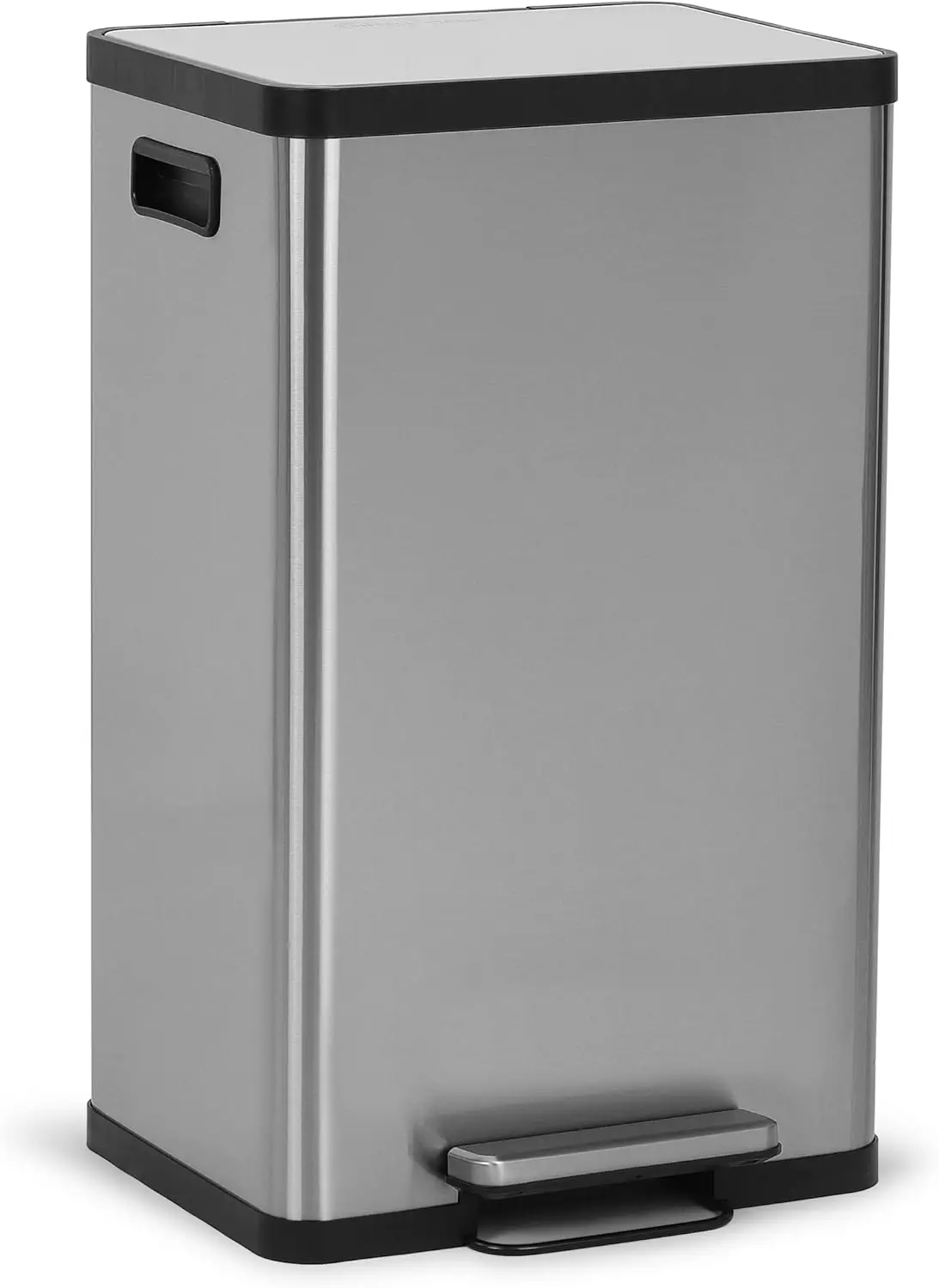 

13.2 Gallon Soft-Close, Smudge Resistant Trash Can with Foot Pedal and Built in Filter- Stainless Steel, Sleek Finish