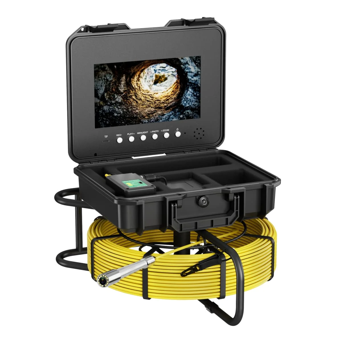 Sewer Pipe Inspection Camera 10" with Locator Meter Counter DVR  7mm Cable Auto Self-Leveling 512hz  AHD 1080P  Video Borescope