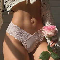 CINOON Women Sexy Lace Panties Low-waist G String Thong Underwear Female Temptation Breathable Lingerie Ultra Thin Intimates