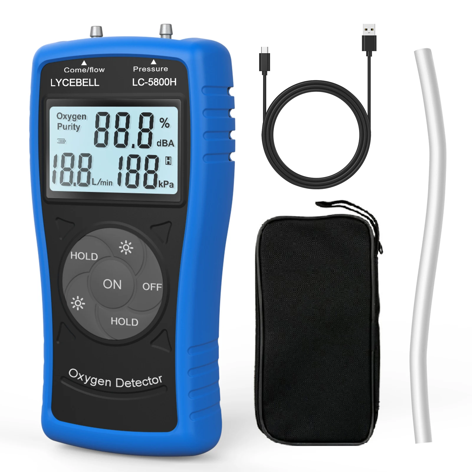 

Gas Detector Oxygen Detector,Ultrasonic Oxygen Detector for Oxygen Concentration Pressure and Flow,Handheld Natural Gas Detector