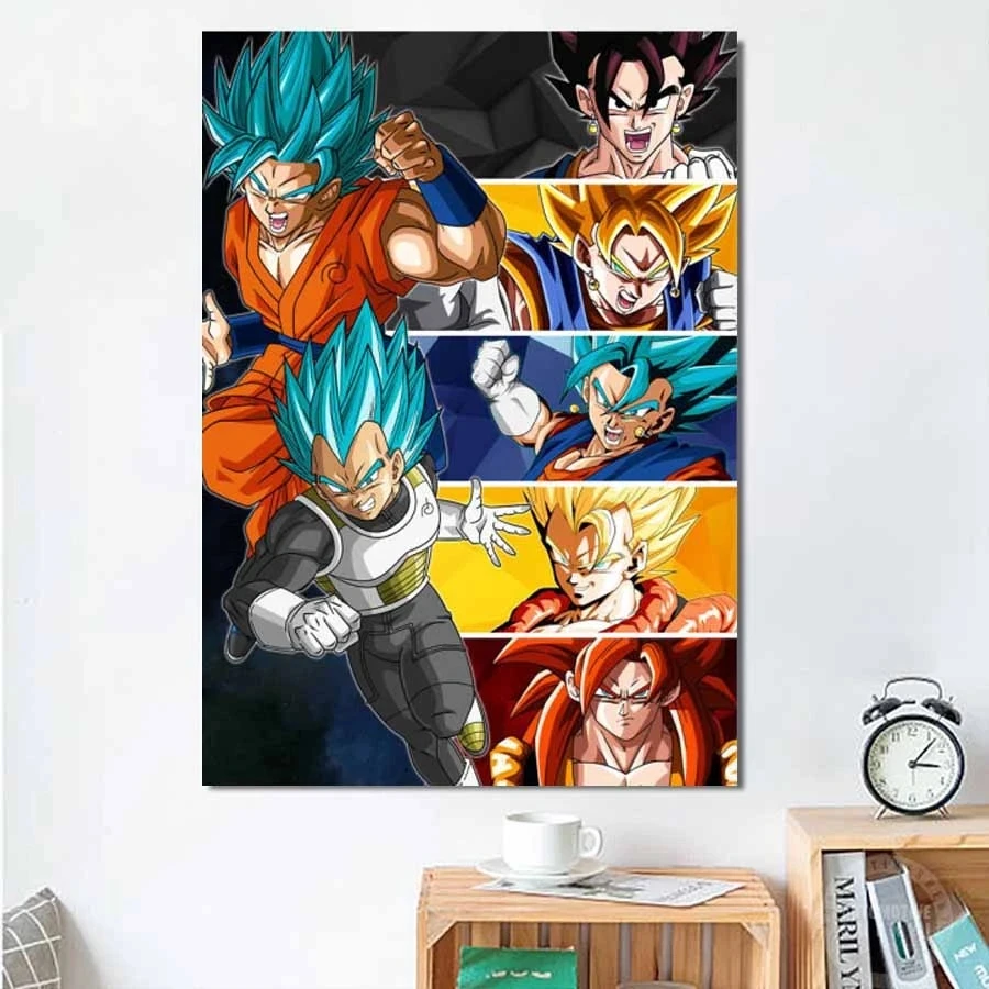 Japanese Anime Dragon Ball Goku Canvas Painting HD Mural Home Living Room Bedroom Wall Art Decor Aesthetic Gift