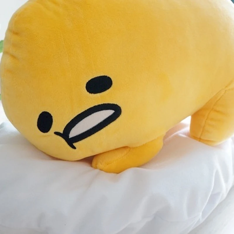 40cm Sanrio Gudetama pluszowe zabawki Kawaii figurka Anime miękkie pluszowe lalki leniwe poduszki z jajkiem urocze prezenty na urodziny dziewczynki