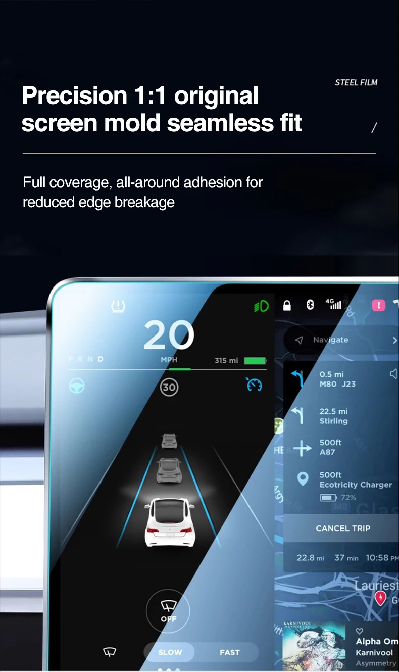 Heenvn für Tesla Neues Modell Y Juniper / Modell Y L 2025 2026 Auto Panzerglasfolie Matt HD Touchscreen-Schutzfolie für die Mittelkonsole – Detail 11