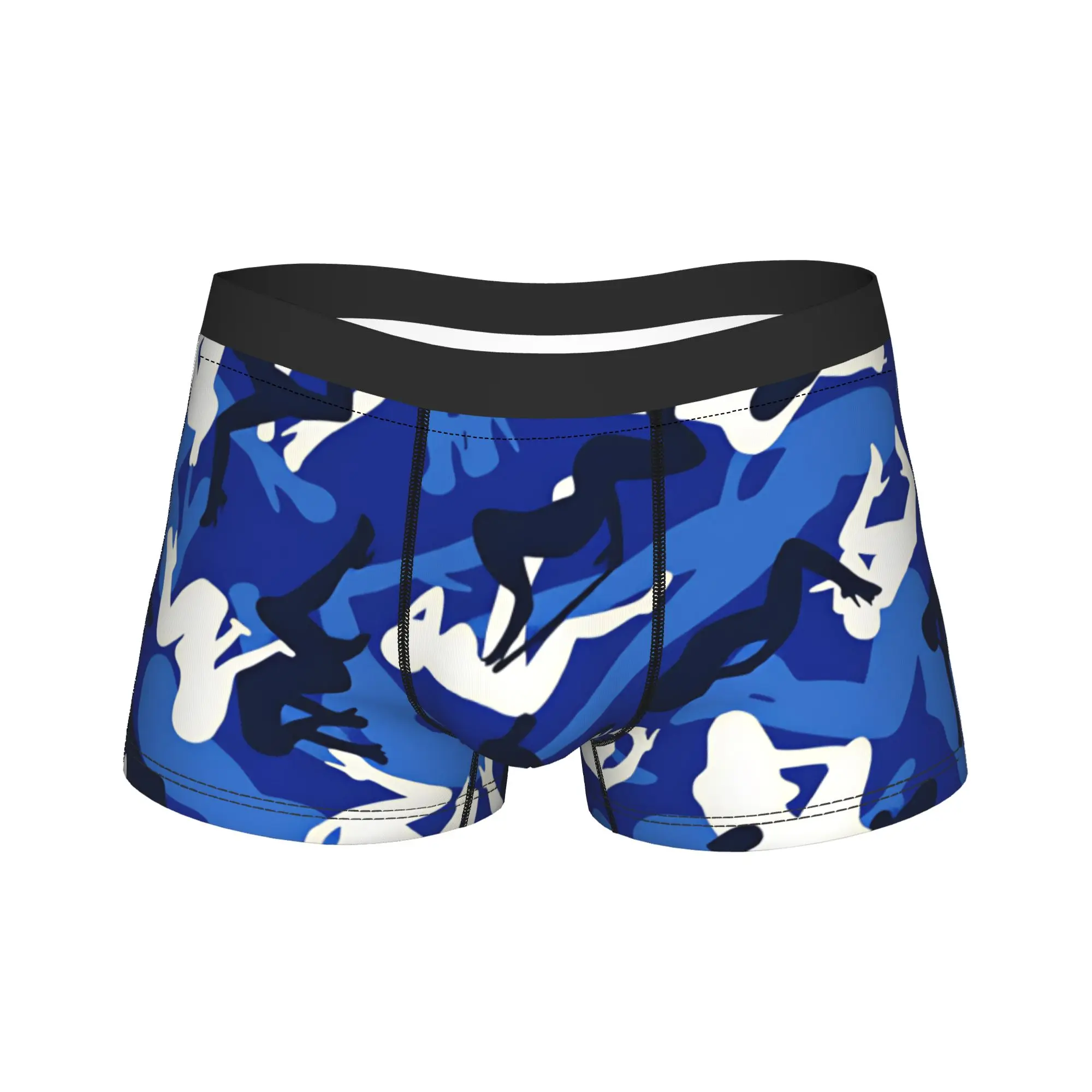 Blue Camo Sexy Women Silhouette Seamless Pattern Underwear Boxer Shorts High Quality Males Panties Breathable Shorts Briefs