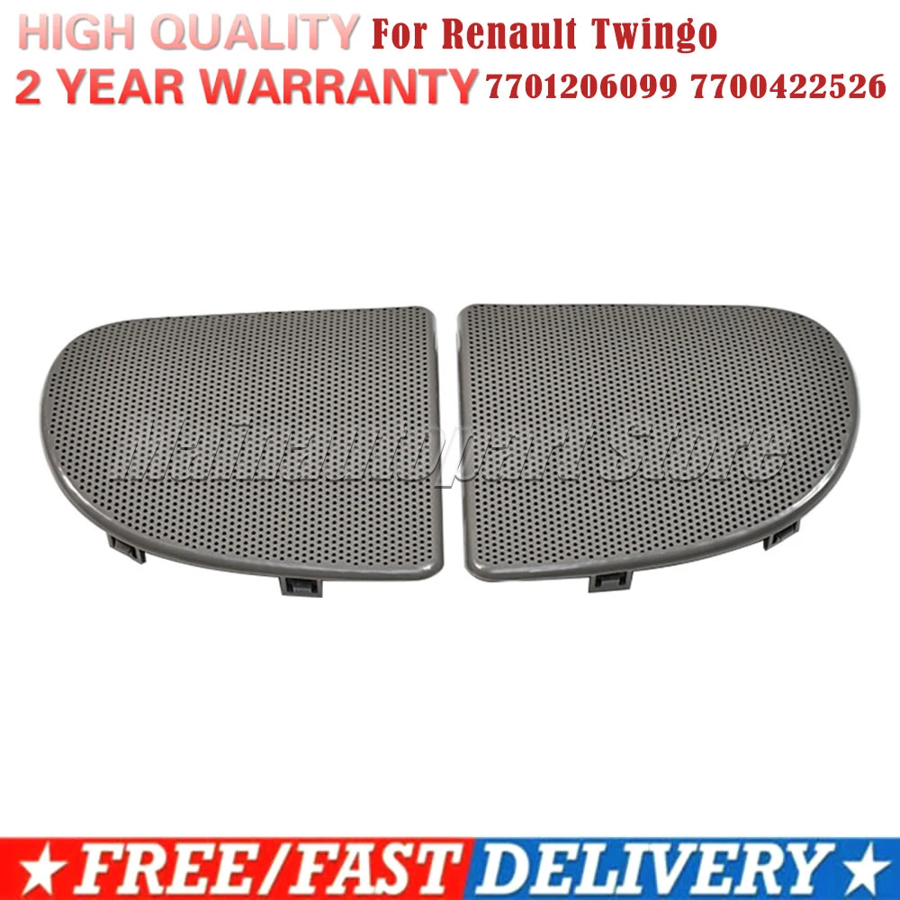 Grille de couverture de haut-parleur grise, ensemble gauche et droit de voiture, pour Renault Twingo ABS, protecteur de haut-parleur, OEM 7701206099 7700422526