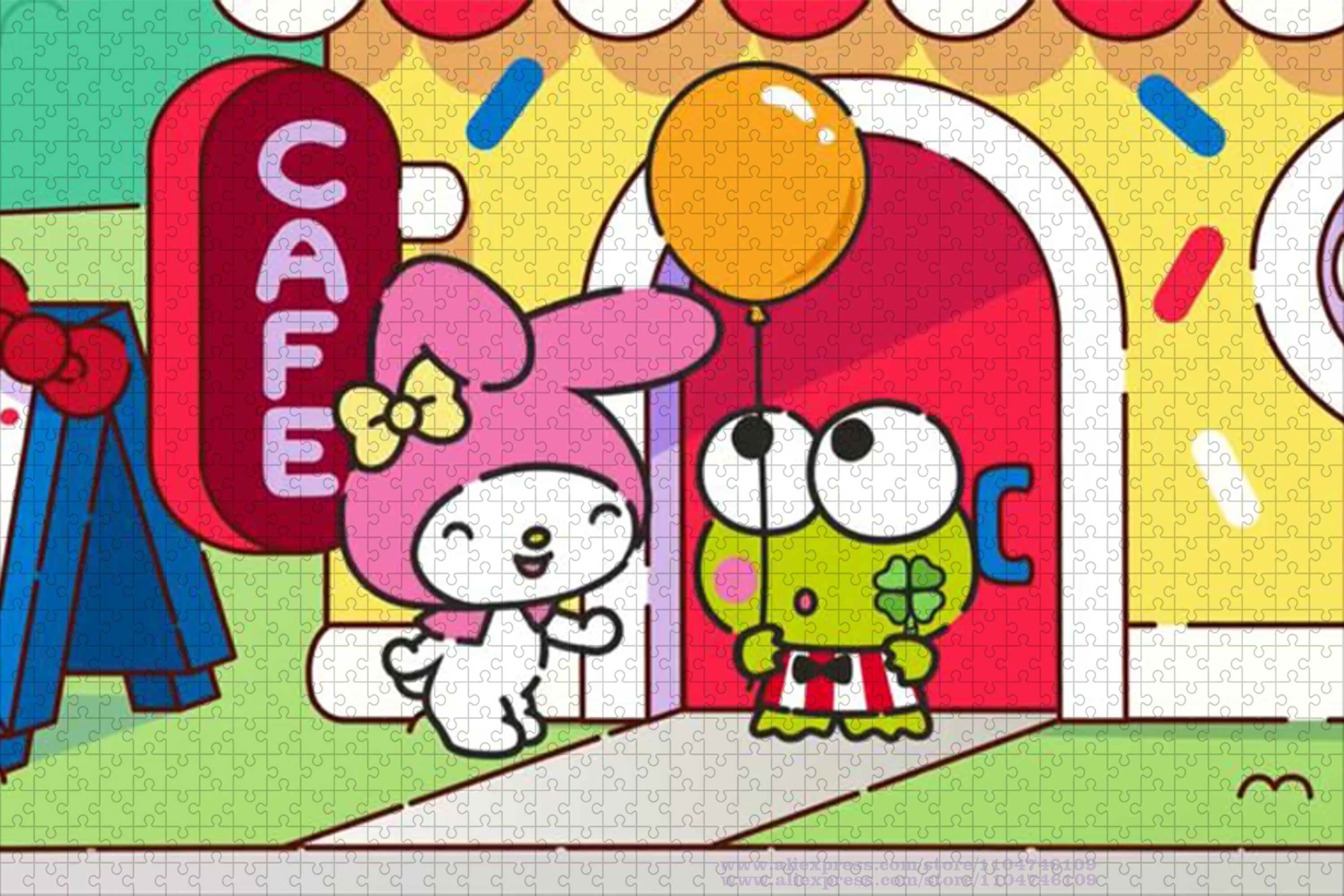 Sanrio My Melody & Keroppi Puzzle Jigsaw Cartoon Anime Diy Puzzles 108/200/300/500/1000/1500Pcs Intelligence Puzzles for Kids