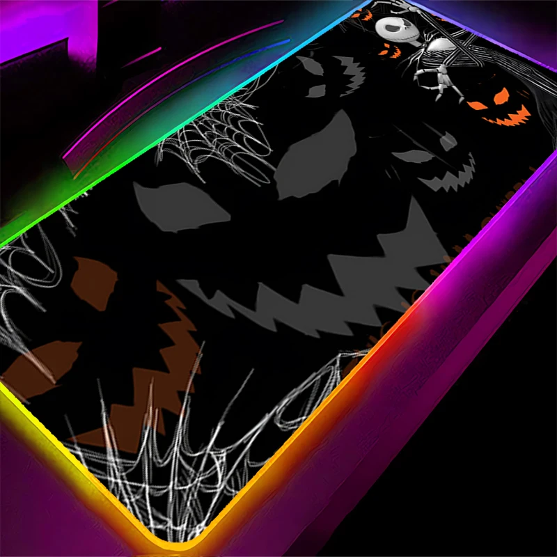 RGB LED Mouse Pad Laptop Keyboard Pad Non-Slip Anime Tablet Pad PC Accessories HD Mousepad J-jack S-skellington Gaming Desk Mat