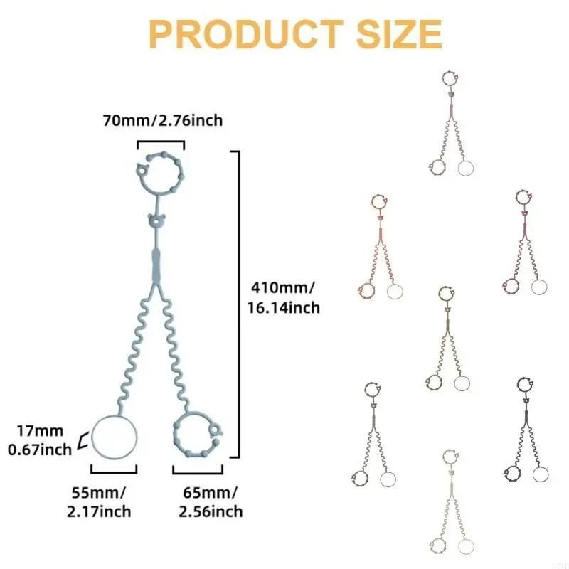 D7YD Trẻ Sơ Sinh Miếng Dán Đồ Chơi Dây Cốc Silicon Kẹp Dây Xích Bình Sữa Cho Xe Đẩy