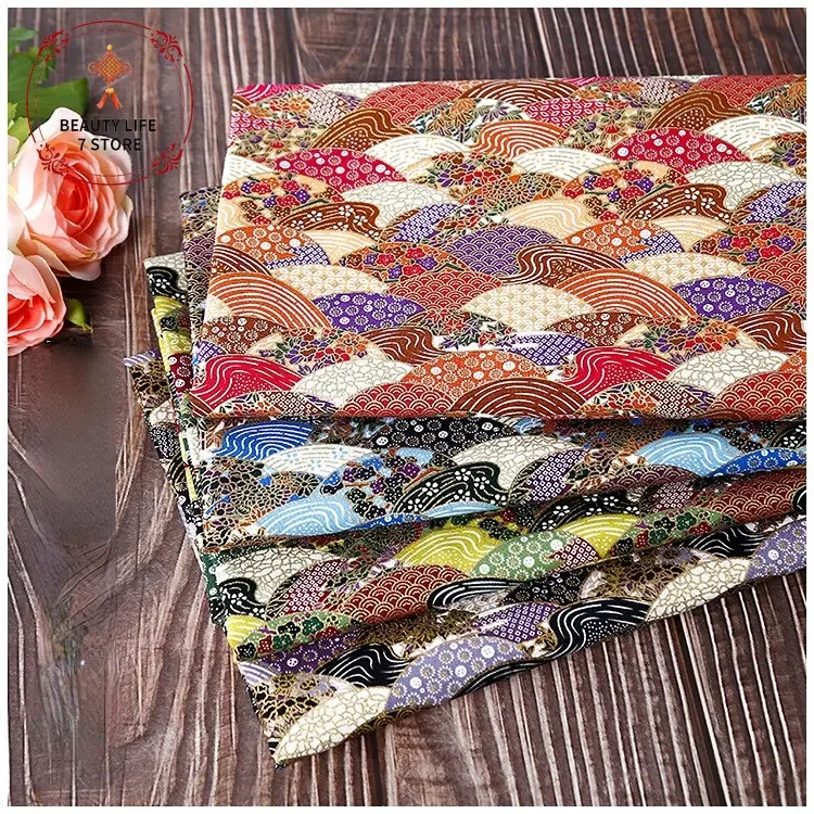 Japanese Cotton Printed patchwork Fabric Quilting material for Sewing dolls and bags Needlework Accessories 145x48cm