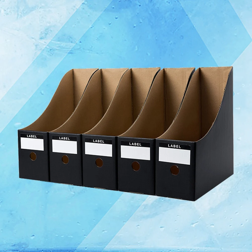أسود مقاوم للماء حامل ملفات المجلات 5 قطعة منظم مكتب للأوراق وثائق تخزين العملي النوم مكتب المدرسة استخدام 26x9 سنتيمتر #3