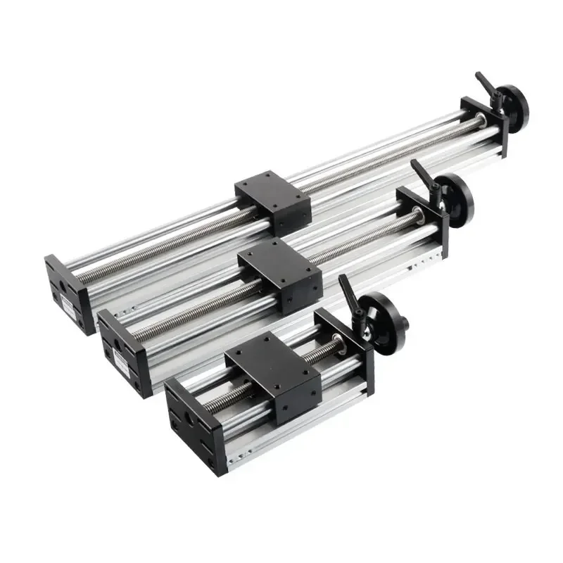 Linear Guide Manual Sliding Table 100-500MM Stroke Ballscrew SFU1204 Handwheel Double Optical Axis CNC Table Saw 3D Printer XY